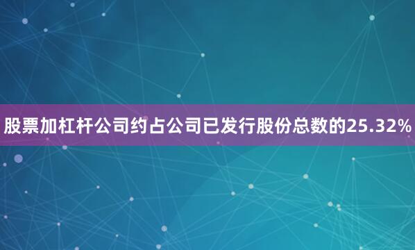 股票加杠杆公司约占公司已发行股份总数的25.32%